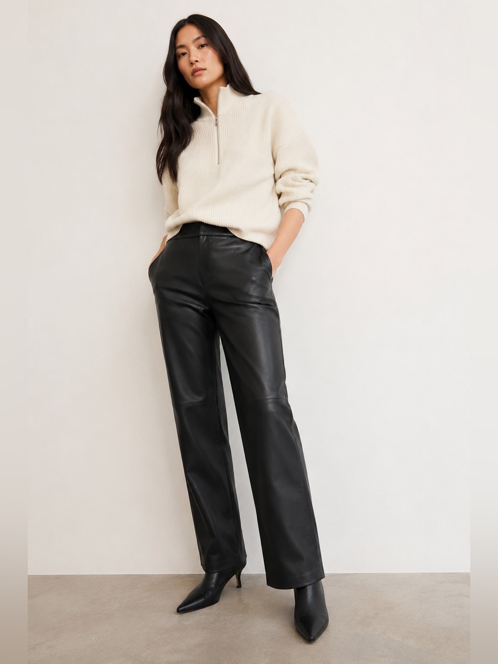 H&M Black Faux Leather Pants